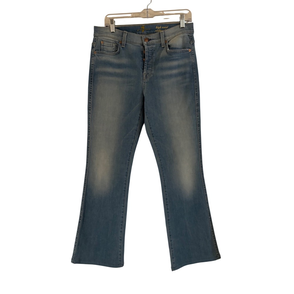 7 For All Mankind High Waist Vintage Bootcut Jeans Blue Denim Size 29